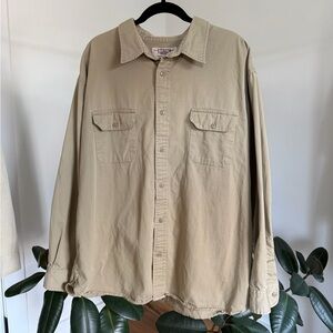 Vintage Tan Button-Up Shirt